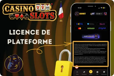 Licence Curaçao et sécurité plateforme Donbet casino