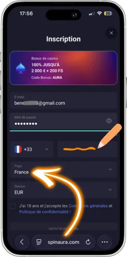 Numéro téléphone inscription SpinAura